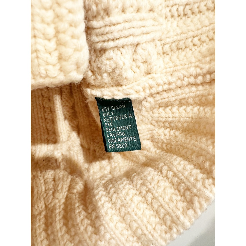 Ralph Lauren Cream Cable Knit Cardigan - Small Fisherman Core/Old Money/Coastal - Picture 9 of 9